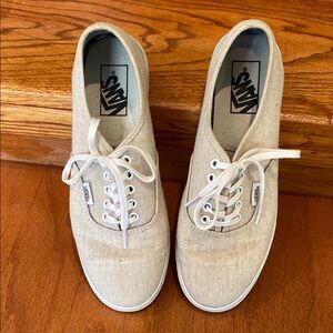 Vans Cream Canvas Sneakers